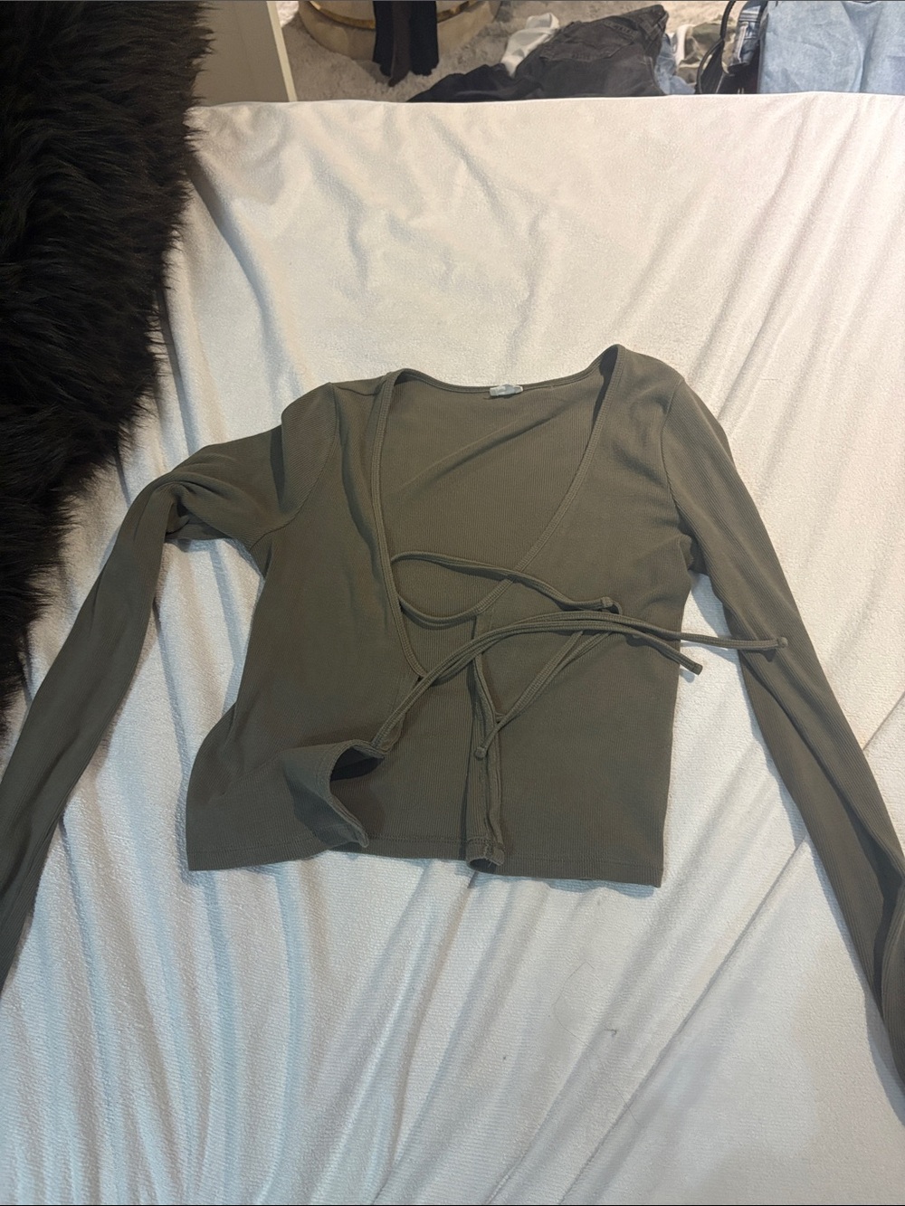 Wilfred Olive Wrap Tie Long Sleeve Top